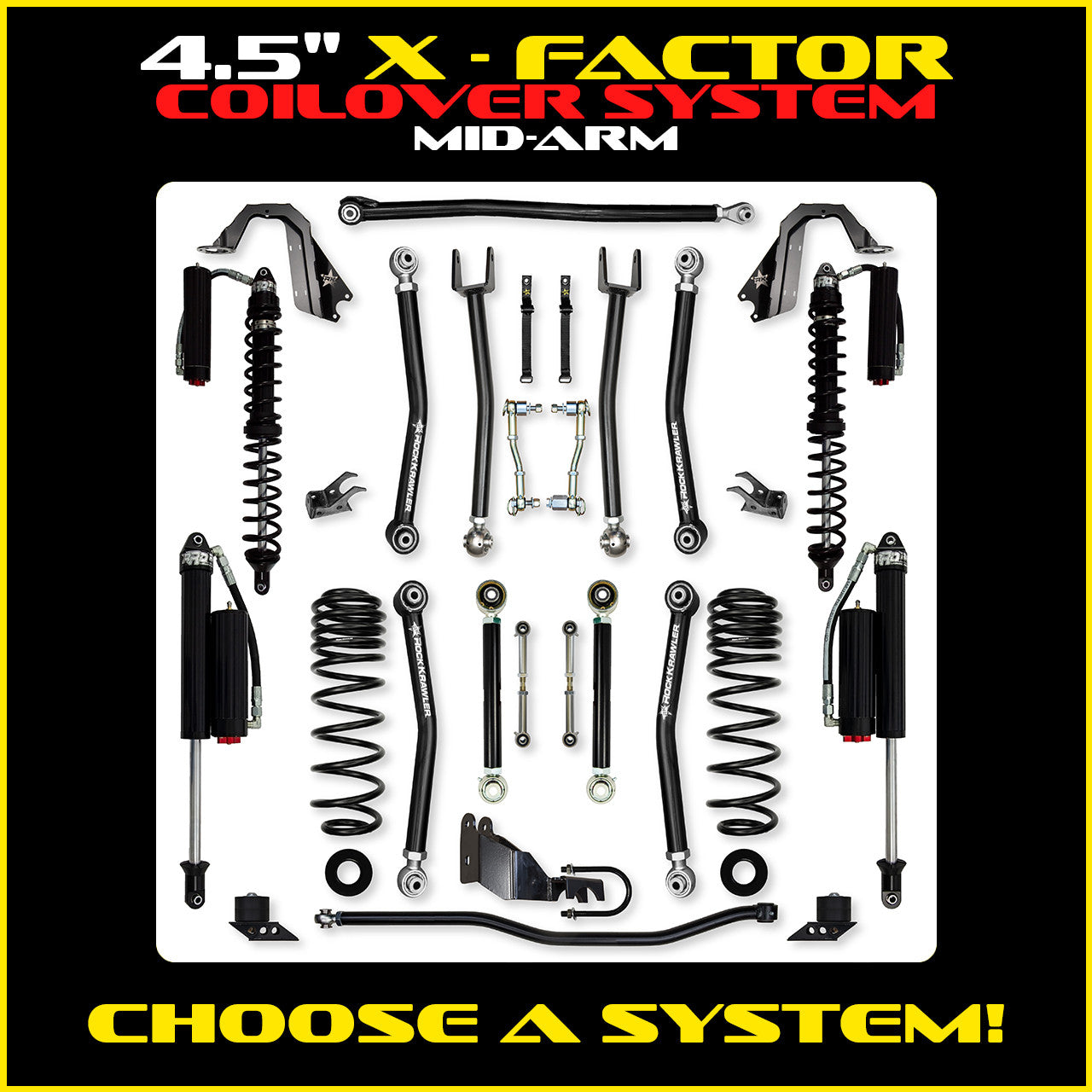 JLU 4.5 Inch X Factor Coil Over System  4 Door Model
