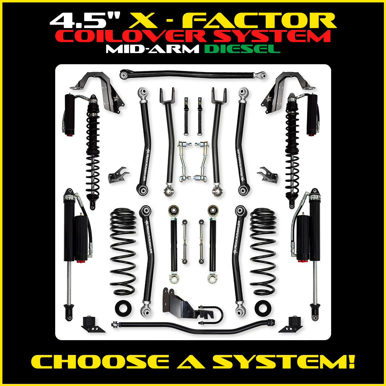 JLU 4.5 Inch X Factor Coil Over System  Diesel Model