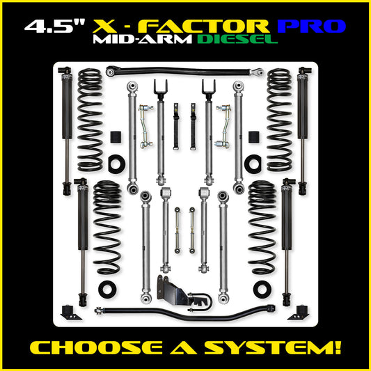 JLU 4.5 Inch X Factor Pro Aluminum System Diesel Model