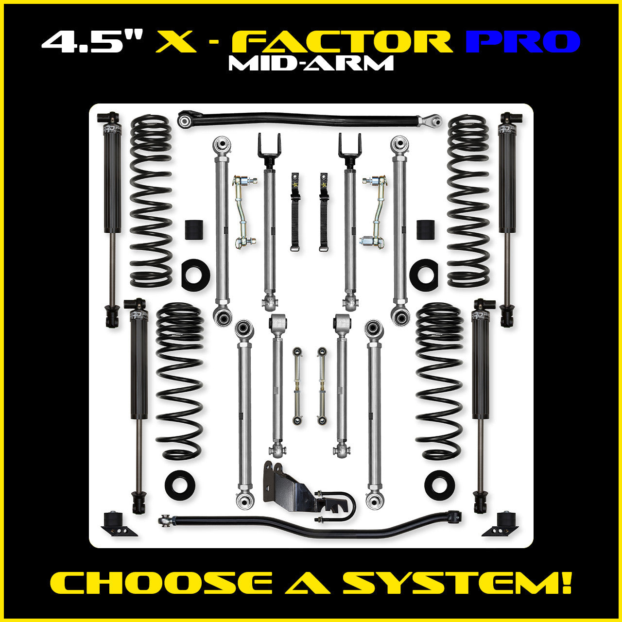 JLU 4.5 Inch X Factor Pro Aluminum System 4 Door Model