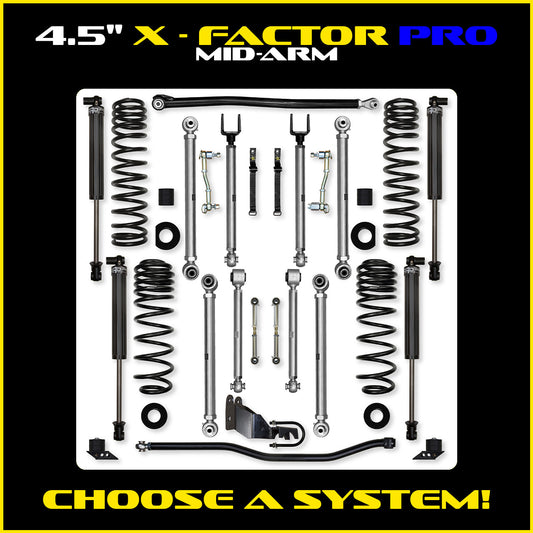 JLU 4.5 Inch X Factor Pro Aluminum System 4 Door Model