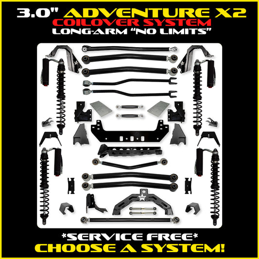 Gladiator 3.0 Inch Adventure-X "No Limits" Coil Over Long Arm System