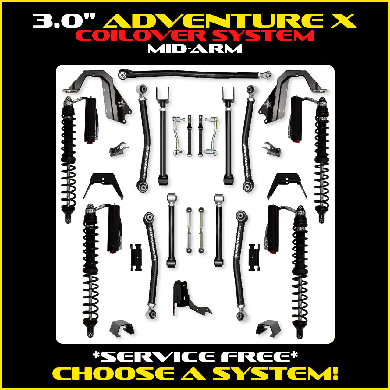 Gladiator 3.0 Inch Adventure X PRO System Coil Over System