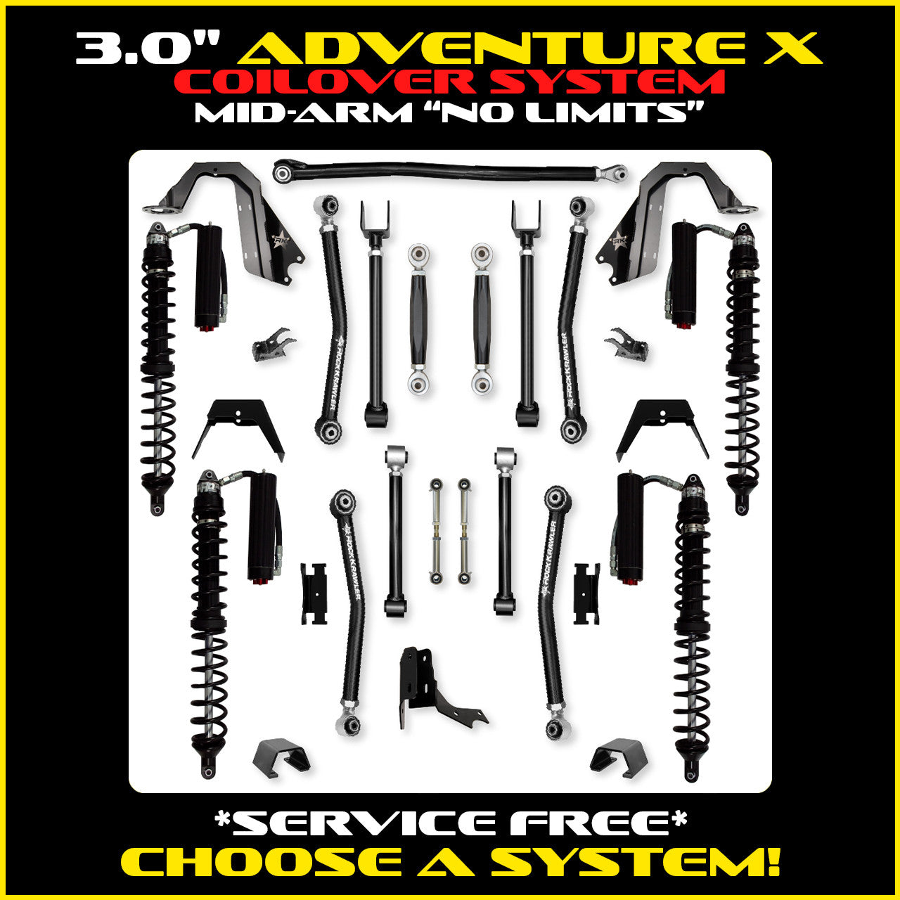 Gladiator 3.0 Inch Adventure X "No Limits" Coil Over System