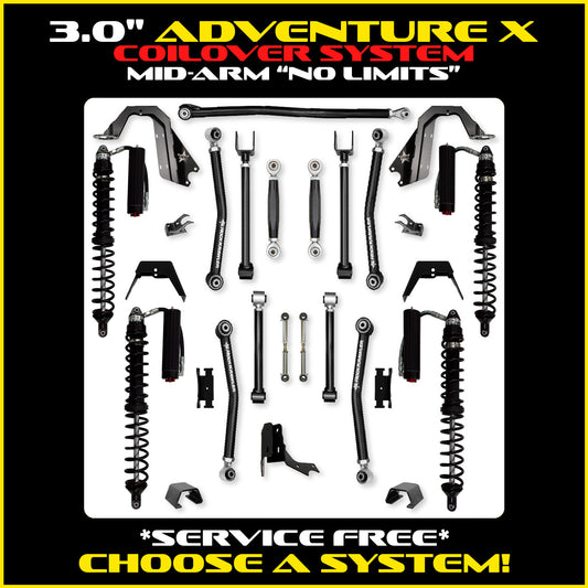Gladiator 3.0 Inch Adventure X "No Limits" Coil Over System