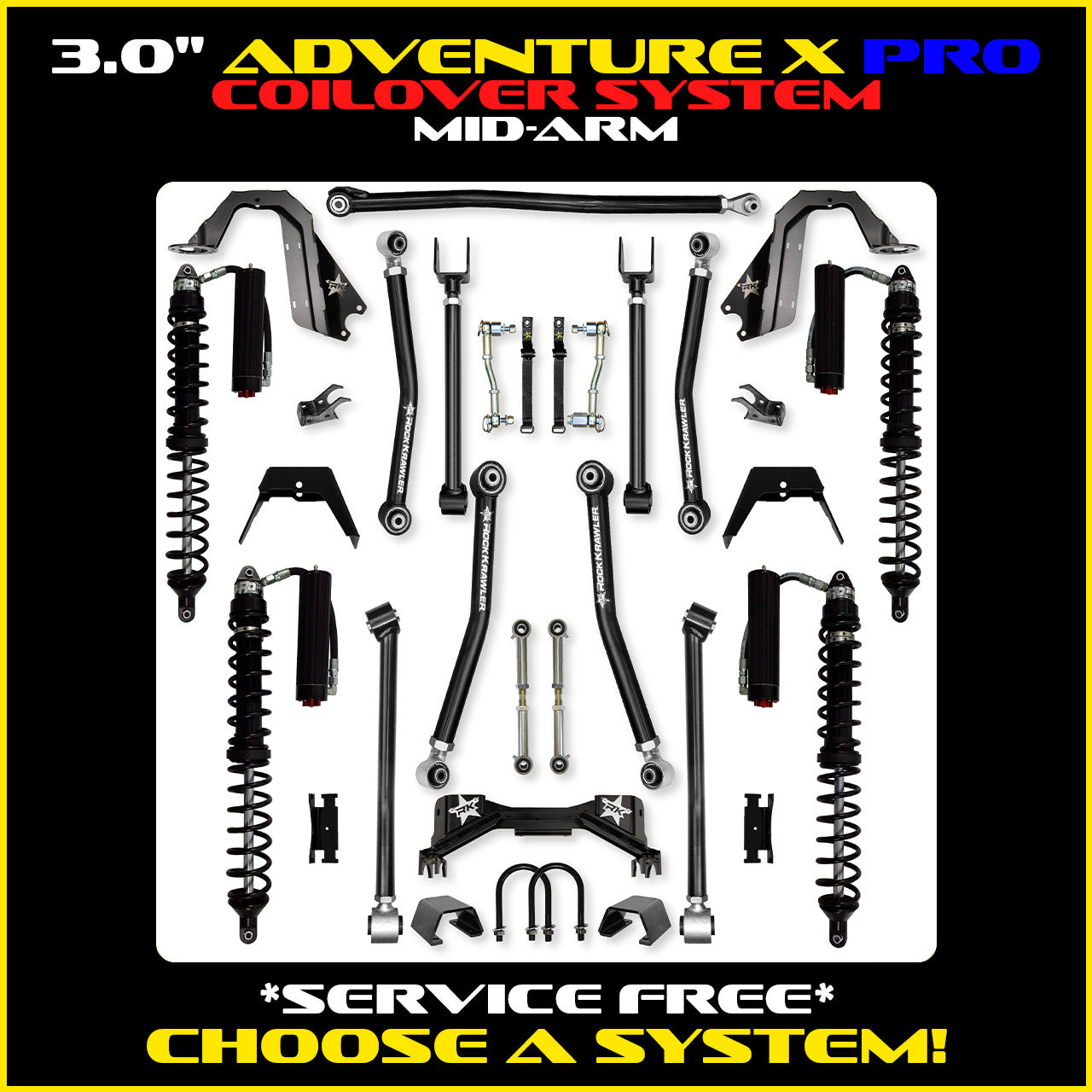 Gladiator 3.0 Inch Adventure X PRO "No Limits" Coil Over System