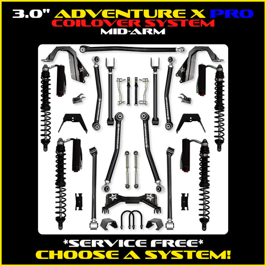 Gladiator 3.0 Inch Adventure X PRO "No Limits" Coil Over System