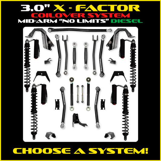 Gladiator 3.0 Inch X Factor "No Limits" Coil Over System Diesel Model