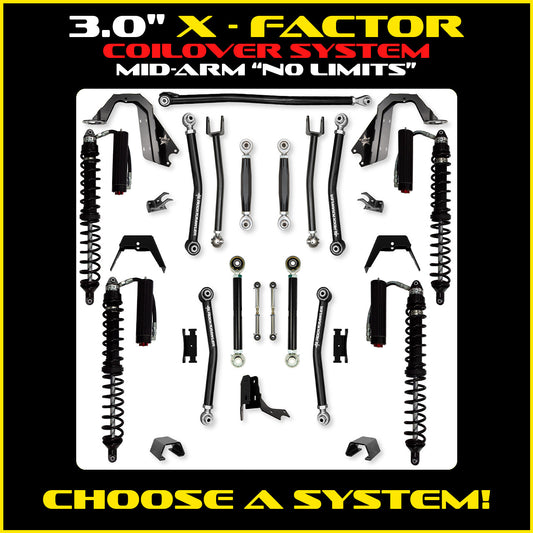 Gladiator 3.0 Inch X Factor "No Limits" Coil Over System