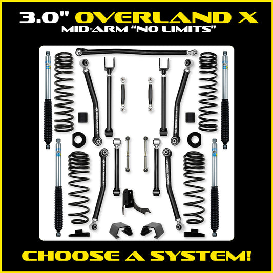 Gladiator 3.0 Inch Overland X "No Limits" System