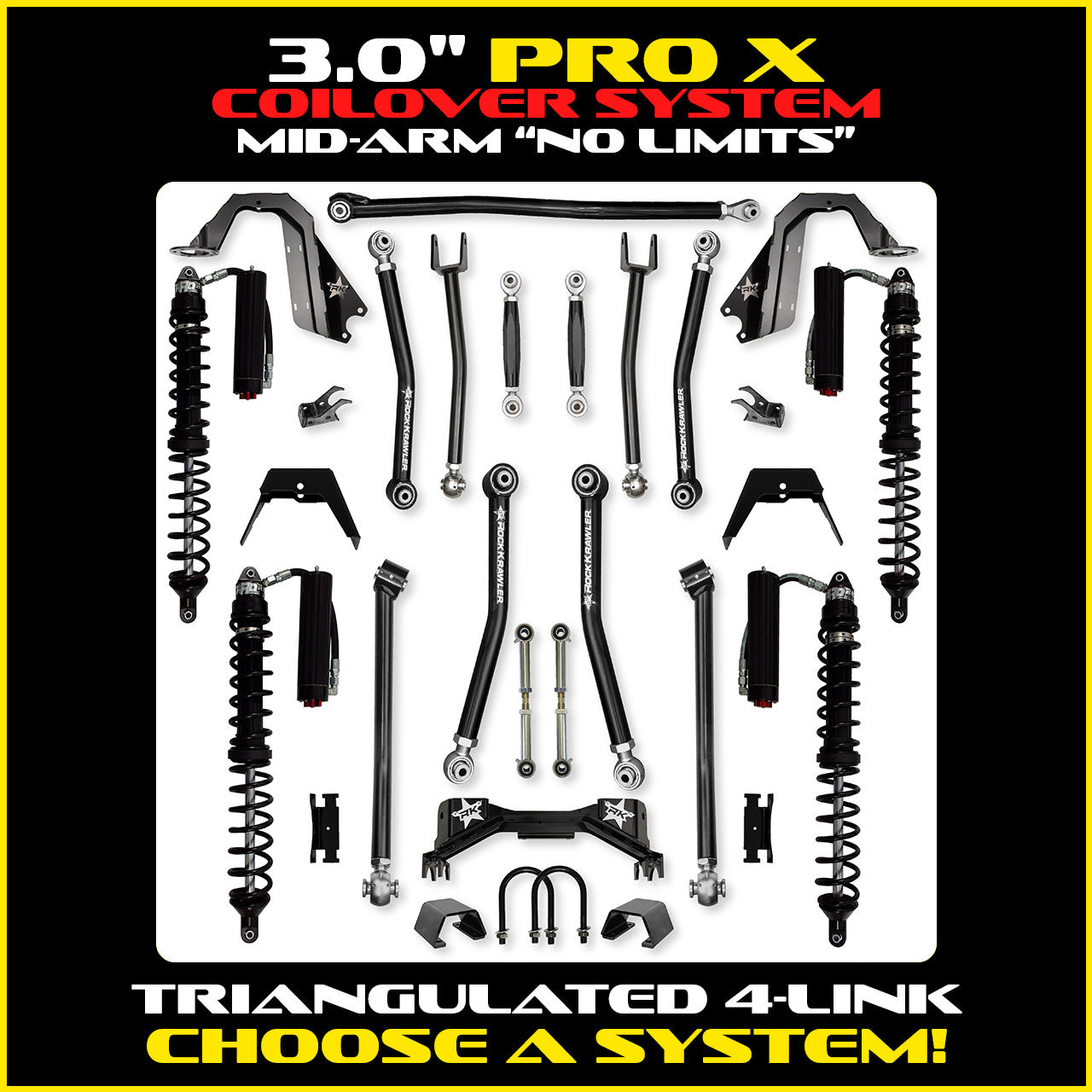 Gladiator 3.0 Inch PRO-X "No Limits" Coil Over System