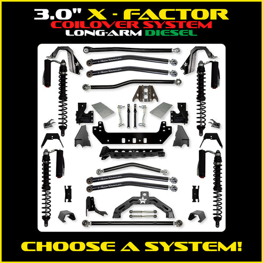Gladiator 3.0 Inch X Factor X2 Coil Over Long Arm System Diesel Model