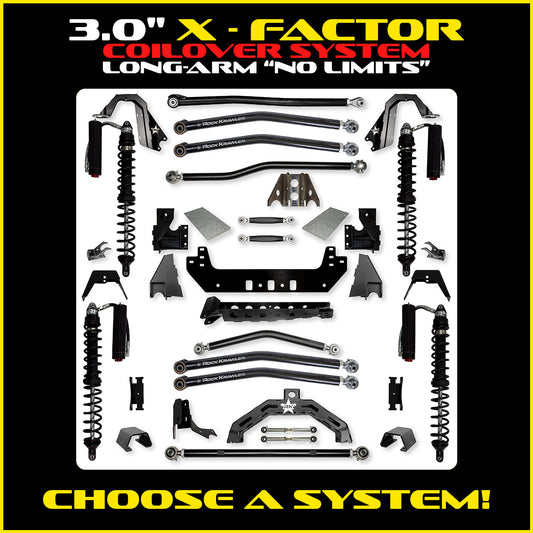 Gladiator 3.0 Inch X Factor X2 "No Limits" Coil Over Long Arm System