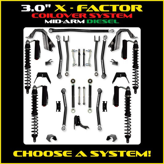 Gladiator 3.0 Inch X Factor Pro Aluminum Coil Over System Diesel Model