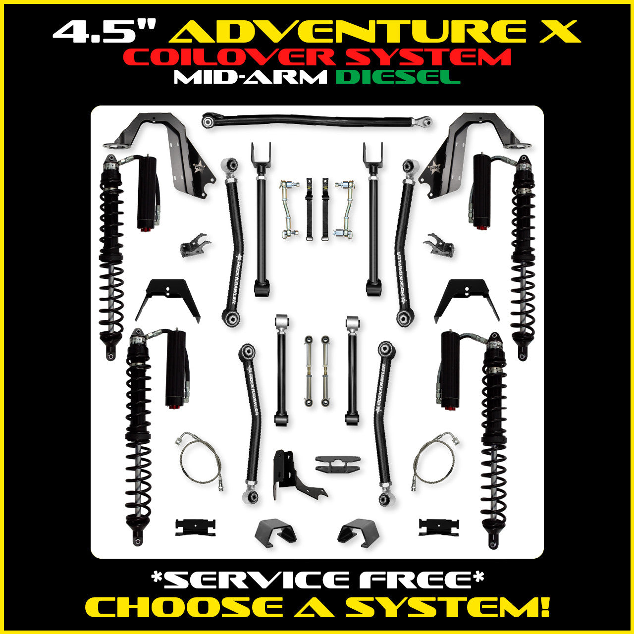 Gladiator 4.5 Inch Adventure X Coil Over System Diesel Model