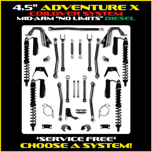 Gladiator 4.5 Inch Adventure X "No Limits" Coil Over System Diesel Model