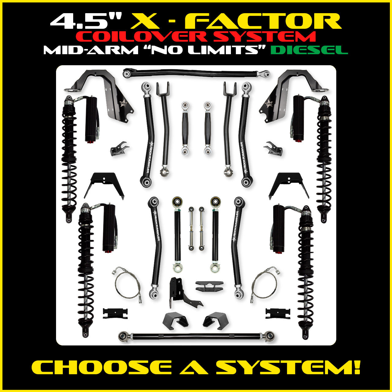 Gladiator 4.5 Inch X Factor "No Limits" Coil Over System Diesel Model