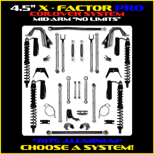 Gladiator 4.5 Inch X Factor Pro "No Limits" Aluminum Coil Over System