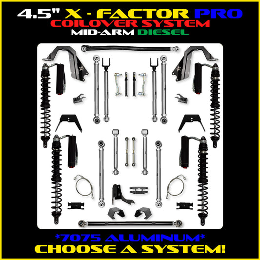 Gladiator 4.5 Inch X Factor Pro Aluminum Coil Over System Diesel Model