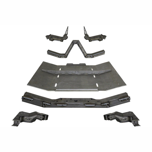 4 Link Suspension Bracket Kit With Skid Plate For 12-18 Jeep JKU Bare Steel Motobilt