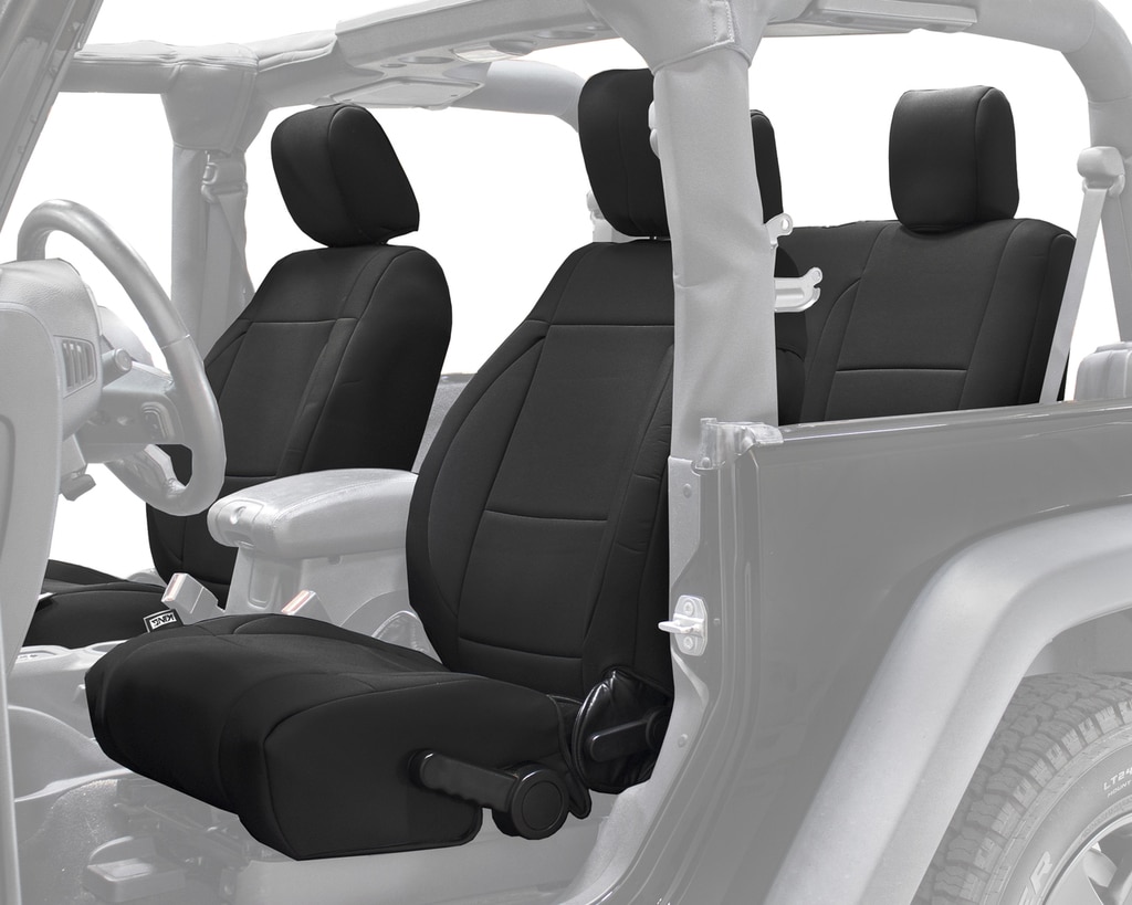 Jeep JK Seat Covers 10 Piece Neoprene Seat Covers Black/Black For 13-18 Wrangler  JK 2 Door King 4WD | Krawl Off Road