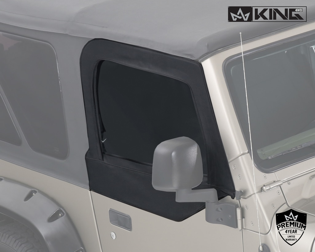 Jeep TJ Half Door Uppers Replacement Soft Upper Doors For 97-06 Wrangler TJ  Black Pair King 4WD | Krawl Off Road