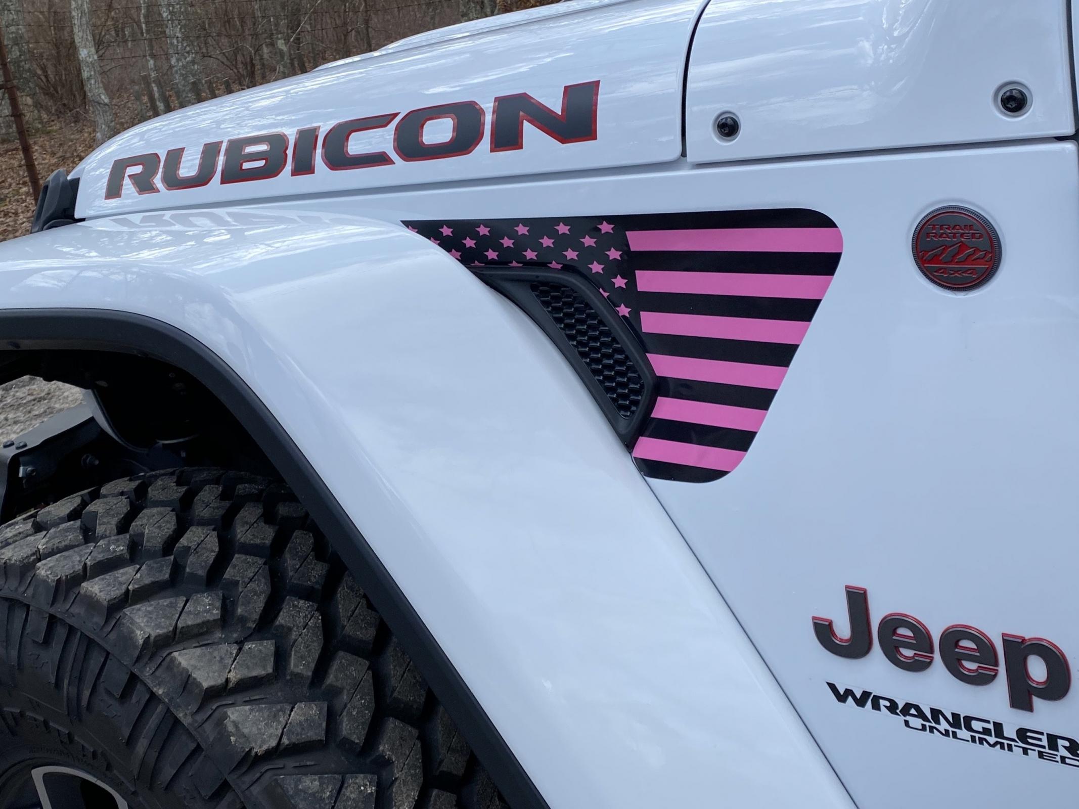 Jeep Fender Vent Decals 2 Piece Pink Old Glory For 18-Pres Wrangler  JL/Gladiator Under The Sun Inserts | Krawl Off Road